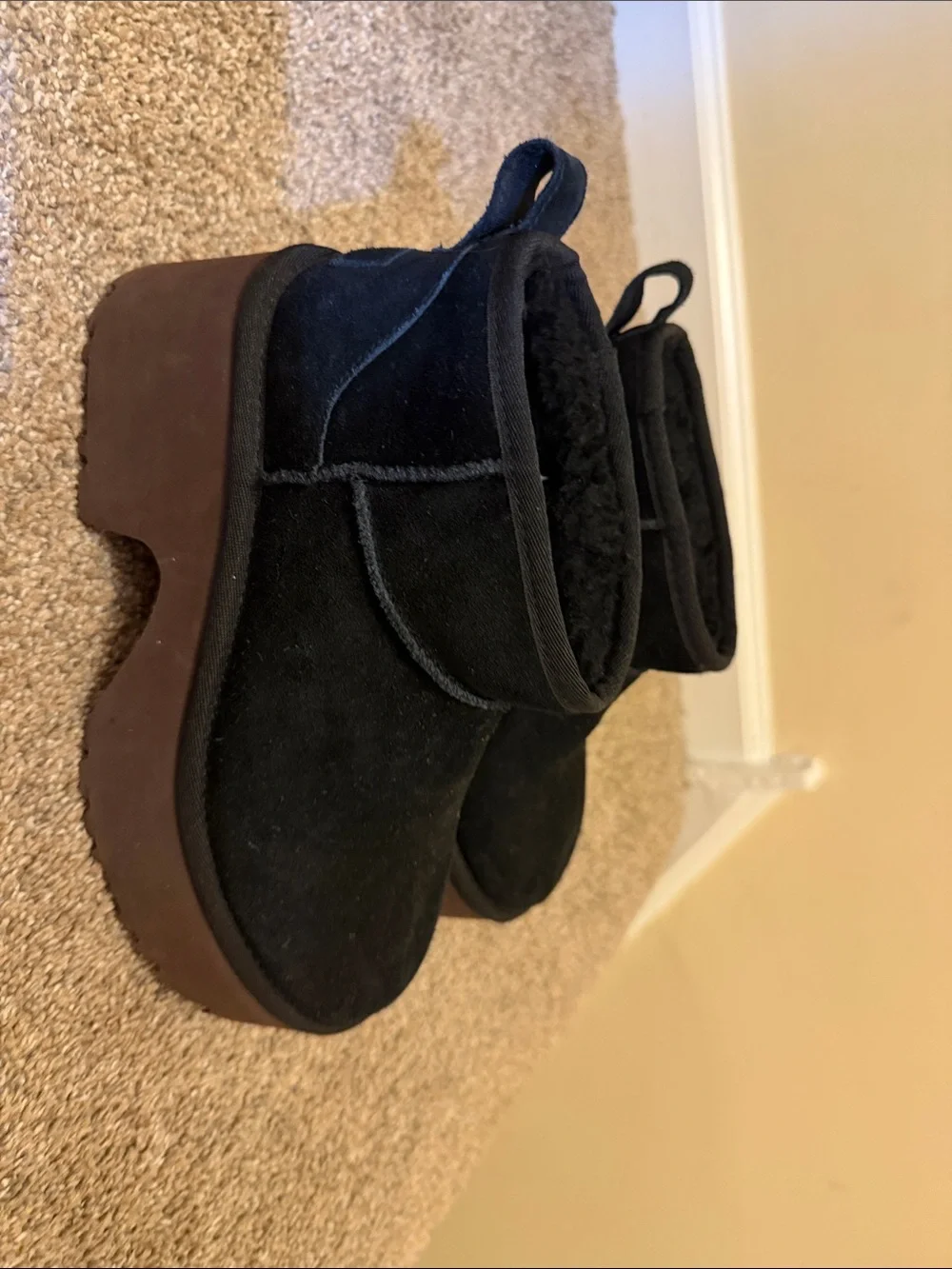 Women’s black platform Ugg boot